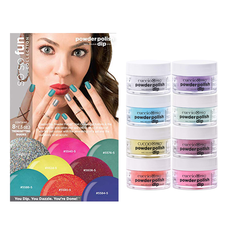 Cuccio Powder Polish Nail Colour Dip System So So Fun Collection Kit eBay